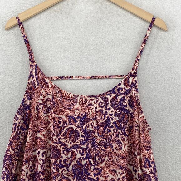 FREE PEOPLE Dress L Intimately Emily Paisley Floral Slip Mini Purple - Picture 4 of 12